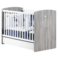 Hugo Lit Bébé 60x120cm Gris De Sauthon Baby's Sweet Home