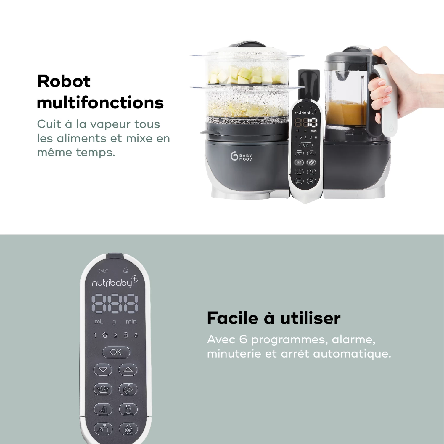 Nutribaby(+) Robot Multifonctions Bébé 6 En 1 Industrial Grey De Babymoov 4 Nutribaby(+) Robot Multifonctions Bébé 6 En 1 Industrial Grey De Babymoov – Image 4