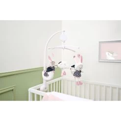Miss Fleur De Lune Mobile Musical Rose De Sauthon Baby's Sweet Home
