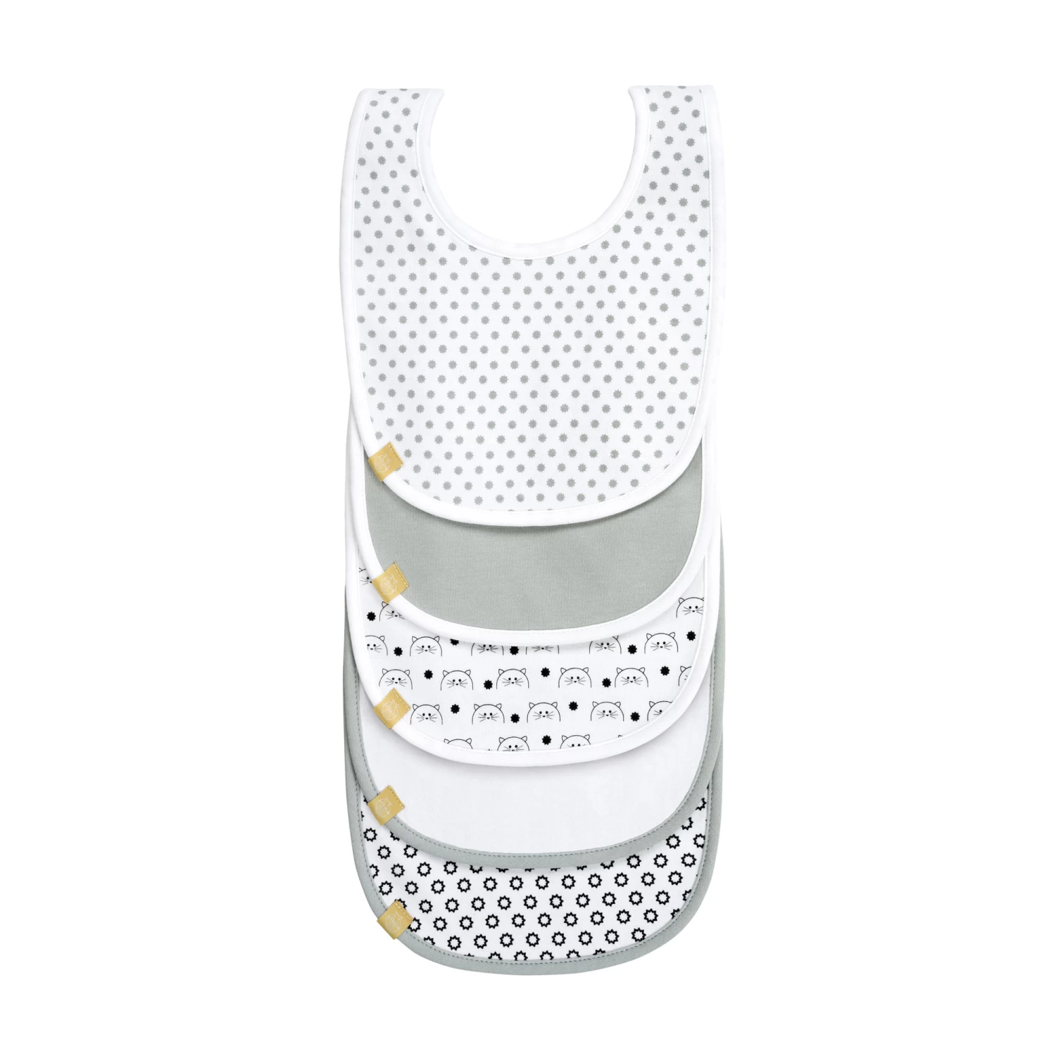 LÄSSIG Lot De 5 Bavoirs éponge Little Chums Chat De Lässig 1 LÄSSIG Lot De 5 Bavoirs éponge Little Chums Chat De Lässig