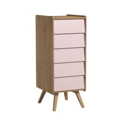 Chiffonnier Vintage Bois / Rose De Vox