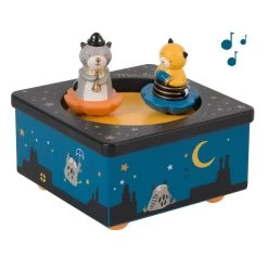 Les Moustaches Boîte à Musique Bleu De Moulin Roty