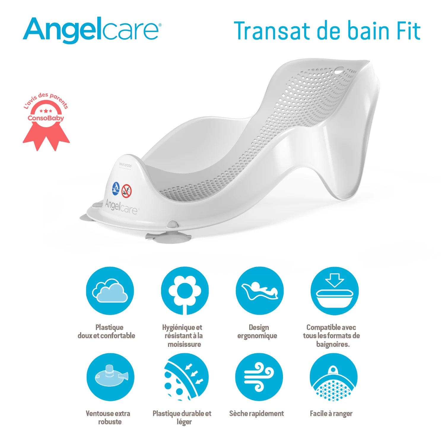 Transat De Bain Fit Bleu De Angelcare 9 Transat De Bain Fit Bleu De Angelcare – Image 9