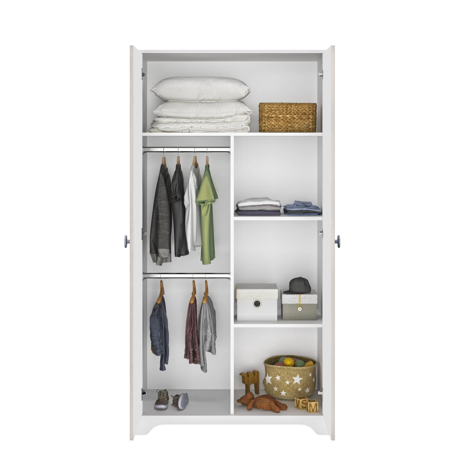 Marius Armoire 2 Portes Chêne Cérusé De Galipette 2 Marius Armoire 2 Portes Chêne Cérusé De Galipette – Image 2