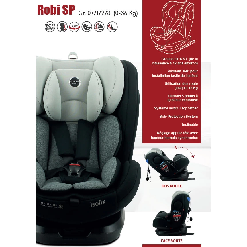 Siège Auto Robi SP 0+1/2/3 Gris De Formula Baby 3 Siège Auto Robi SP 0+1/2/3 Gris De Formula Baby – Image 3