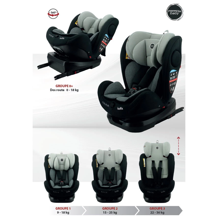 Siège Auto Robi SP 0+1/2/3 Gris De Formula Baby 4 Siège Auto Robi SP 0+1/2/3 Gris De Formula Baby – Image 4