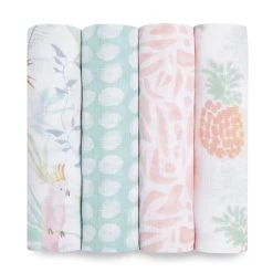 Lot De 4 Maxi-Langes Mousseline Tropicalia De Aden + Anais Essentials