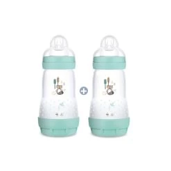 Lot De 2 Biberons Easy Start Anti-colique Débit 2 Aqua 260 Ml De Mam