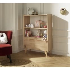 Arty Bibliothèque 2 Portes/1 Penderie Chêne Suave De Sauthon Baby's Sweet Home -Bébés Produits Magasin 01156300 4