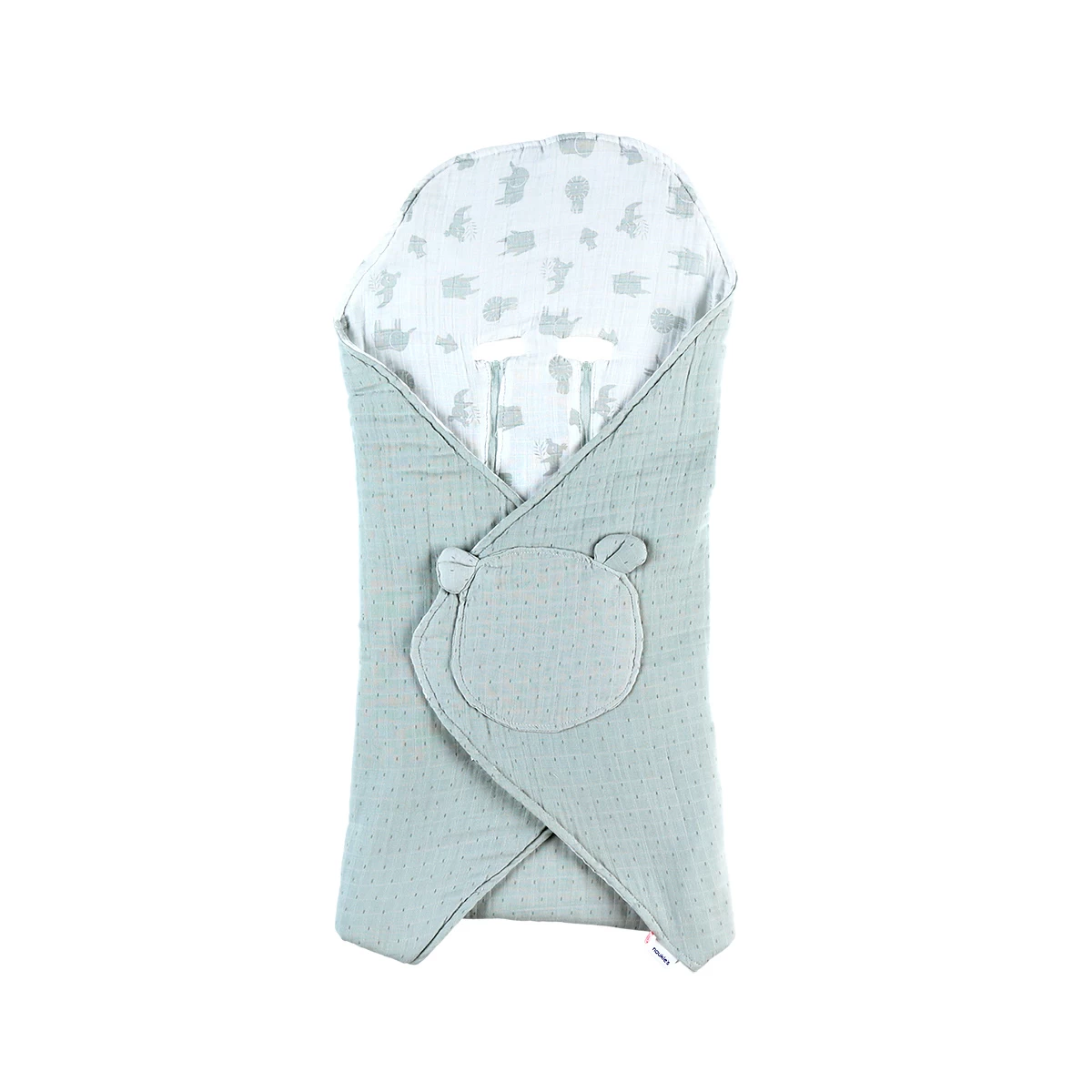 Mix & Match Couverture Promenade Mousseline Bio Safari Sauge De Noukies 1 Mix & Match Couverture Promenade Mousseline Bio Safari Sauge De Noukies