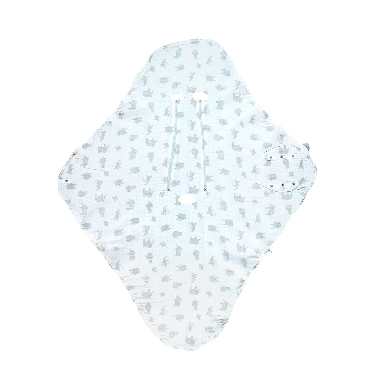 Mix & Match Couverture Promenade Mousseline Bio Safari Sauge De Noukies 4 Mix & Match Couverture Promenade Mousseline Bio Safari Sauge De Noukies – Image 4