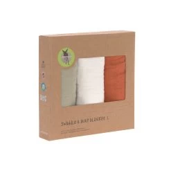 LÄSSIG Lange Mousseline 3 Pièces Rouille/Olive/Blanc 85 X 85 Cm De Lässig -Bébés Produits Magasin 01167705 3