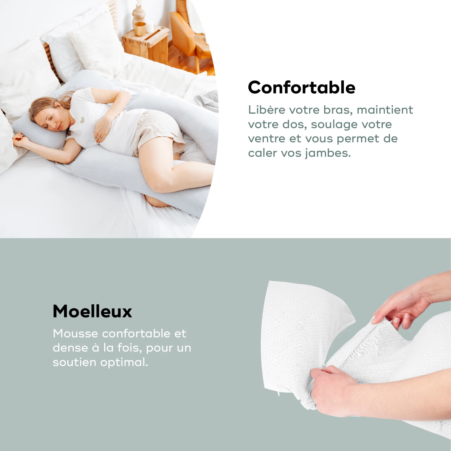 Coussin D'allaitement & De Grossesse Grand Format - B.Love XXL Mineral Gris De Babymoov 4 Coussin D'allaitement & De Grossesse Grand Format - B.Love XXL Mineral Gris De Babymoov – Image 4