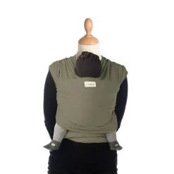 Écharpe De Portage Extensible Tricot-Slen Bambou Bio Khaki De Babylonia