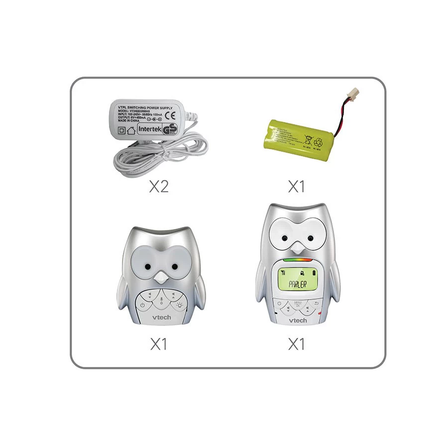Babyphone BM2300 Hibou Family Gris De Vtech 3 Babyphone BM2300 Hibou Family Gris De Vtech – Image 3