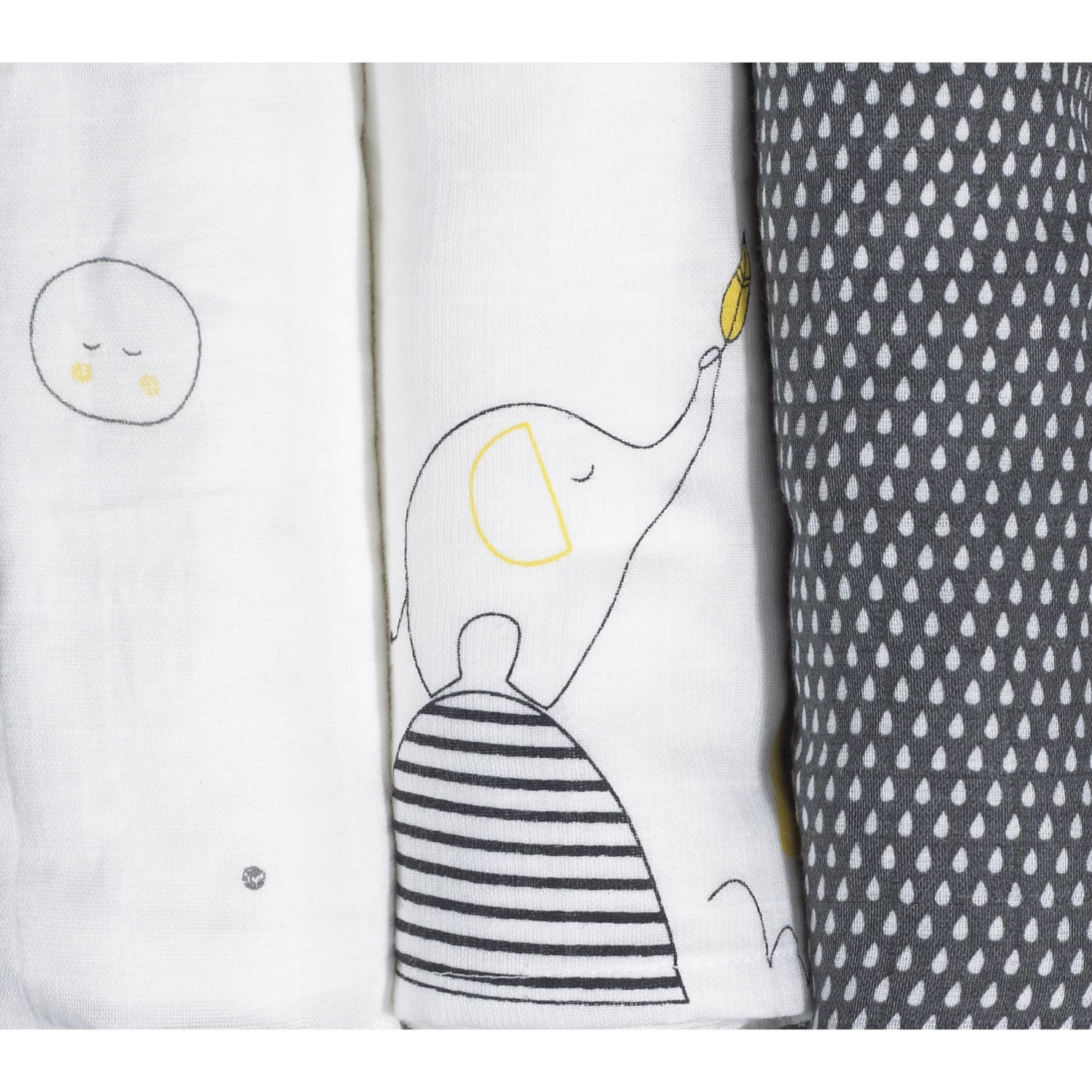 Babyfan Lot De 3 Langes Bio 70x70 Bleu / Blanc De Sauthon Baby's Sweet Home 2 Babyfan Lot De 3 Langes Bio 70x70 Bleu / Blanc De Sauthon Baby's Sweet Home – Image 2